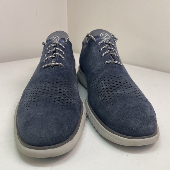 Cole Haan Men’s Size 10 Shoes Blue Suede Wingtip Oxford 2.ZEROGRAND C35631 Grand main image 2